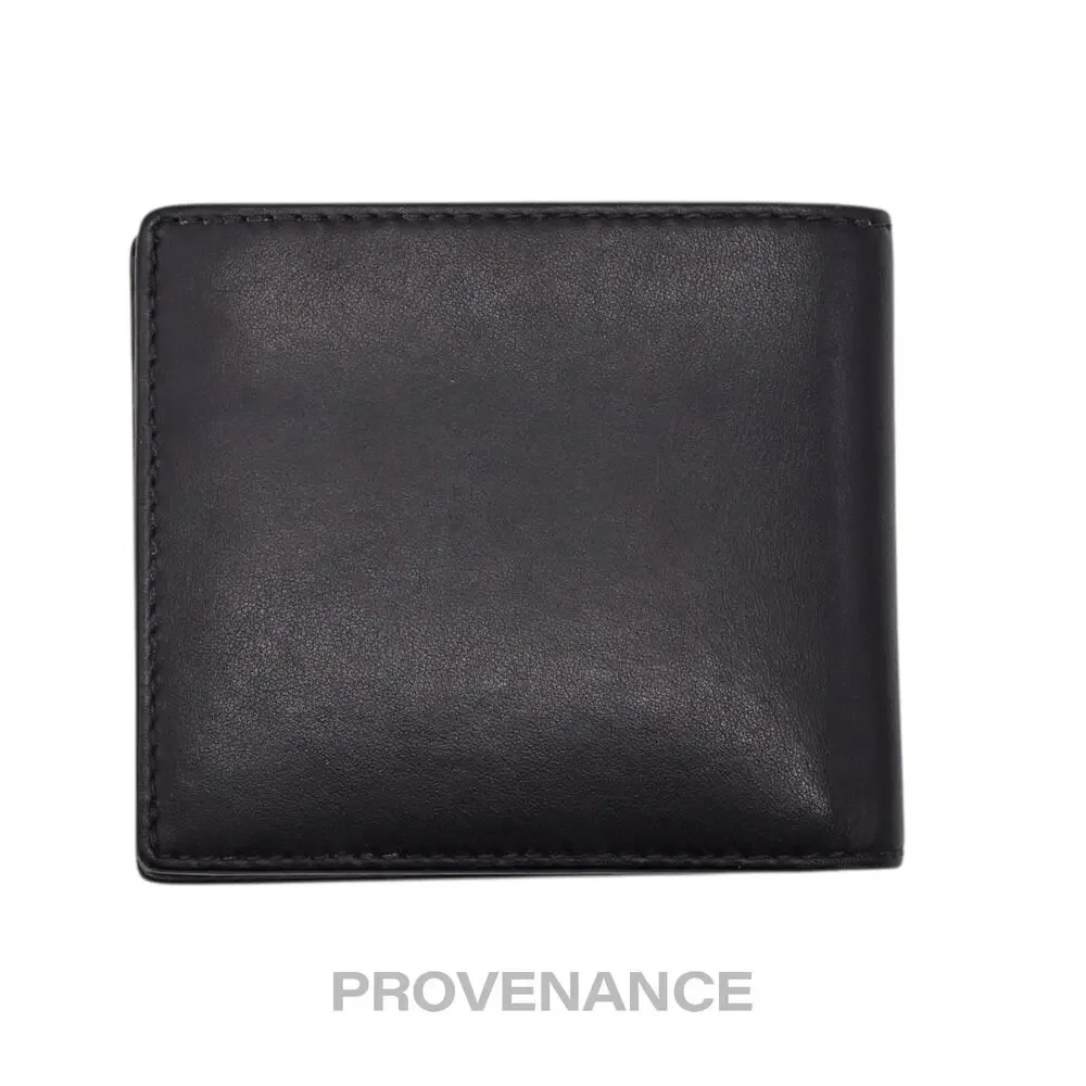 🔴 Burberry Address Logo Bifold Wallet - Black Leather